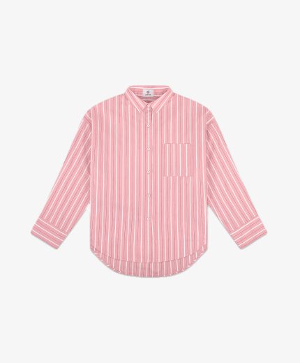 Parke Boyfriend Button Down Tee Dark Pink
