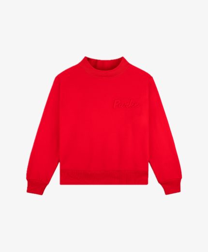 Parke Embossed Mockneck Sweatshirt Ruby