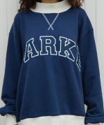 Parke Two Tone Varsity Mockneck Sweatshirt Blue
