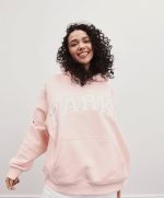 Parke Varsity Hoodie Sweatshirt Baby Pink
